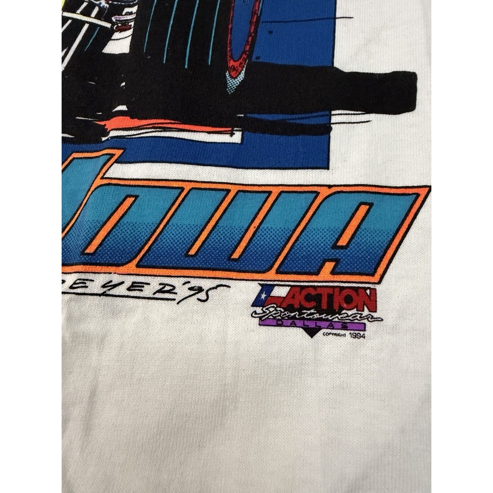 Vintage 1995 T-Shirt Single Stitch Sprint Car Knoxville IO White USA Mens Sz XL - Picture 3 of 7